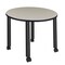 Regency Kee Mobile Tables, 42 W, 42 L, 29 H, Wood, Metal Top, Maple TBMC42RNDPLBK - alternate 1